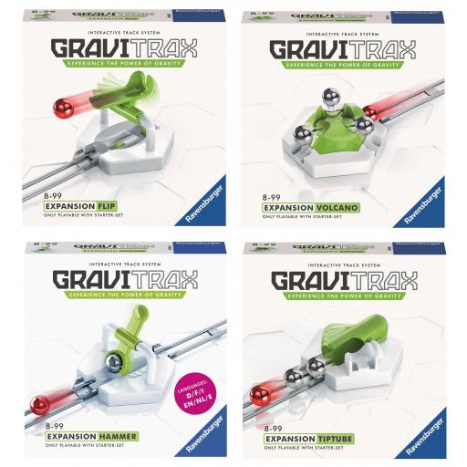 Pack 4 Accesorios GraviTrax Expansion : TIRACHINAS FLIP + VOLCAN + HAMMER + TIPTUBE [0]