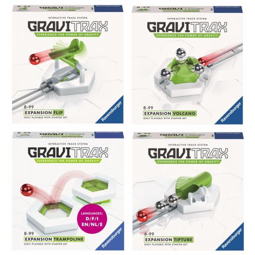 Pack 4 Extensiones GraviTrax Expansion : FLIP TIRACHINAS + VOLCAN + TRAMPOLIN + TIPTUBE