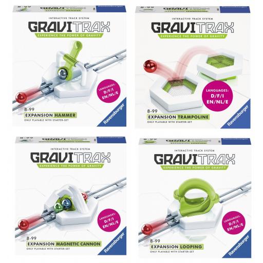 Pack 4 Extensiones GraviTrax Expansion : TRAMPOLIN + HAMMER + LOOPING + MAGNETIC CANNON