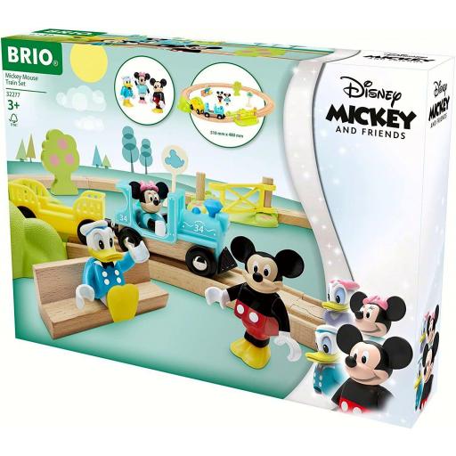 Juego Circuito de Tren de Madera BRIO 32277 Set Ferroviario Mickey Mouse [3]