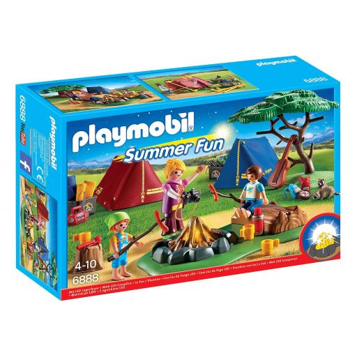 PLAYMOBIL 6888 CAMPAMENTO CON FOGATA Y TIENDAS DE CAMPAÑA - Colección Playmobil Summer Fun