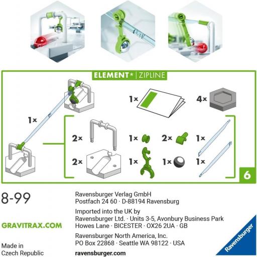 Elementos GRAVITRAX de Ravensburger - GraviTrax 26158 - 27472 Element ZipLine - Teleferico  [1]