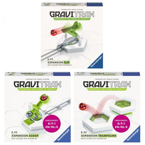 Pack 3 Extensiones GraviTrax Expansion : TRAMPOLINE + SCOOP + FLIP