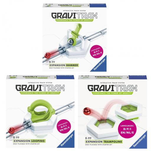 Pack 3 Extensiones GraviTrax Expansion : TRAMPOLIN + MARTILLO HAMMER + LOOPING BUCLE