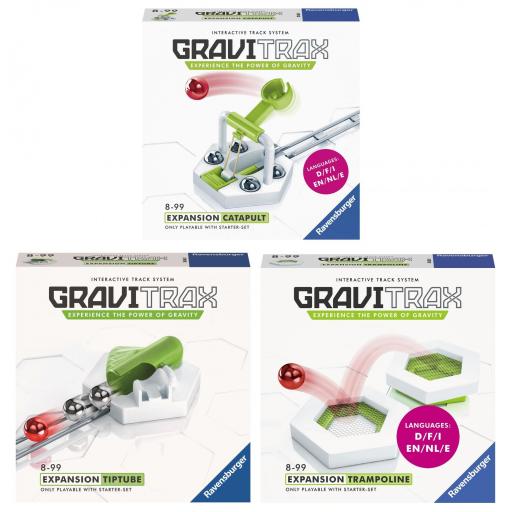 Pack 3 Extensiones GraviTrax Expansion : TRAMPOLINE + CATAPULT + TIPTUBE