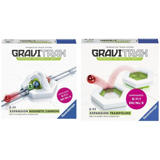 Pack 2 Complementos y Extensiones GraviTrax Expansion : MAGNETIC CANNON + TRAMPOLINE