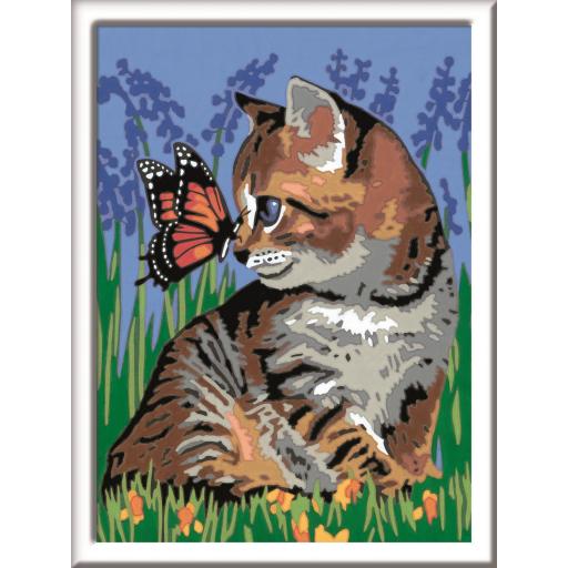 Juego Infantil de Dibujos para Pintar por Numeros CreArt de Ravensburger 28935 Gatito y Mariposa [1]