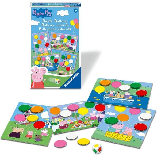 Juego de Mesa Infantil PEPPA PIG GLOBOS DE COLORES Formato Viaje - Ravensburger 20908 [1]