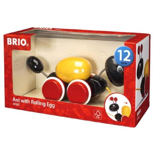 BRIO 30367 - Juguete de Arrastre - HORMIGA CON HUEVO RODANTE