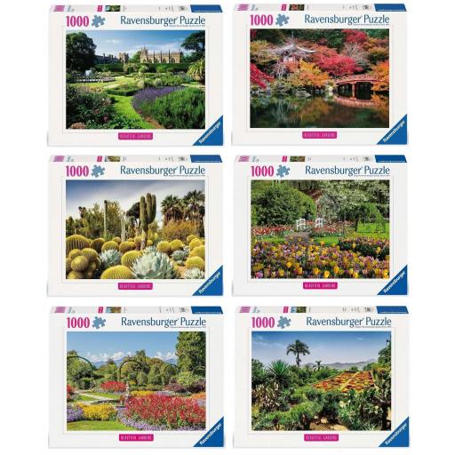 Lote 6 Puzzles 1000 Piezas COLECCION BEAUTIFUL GARDENS ( Jardines Hermosos ) de Ravensburger 