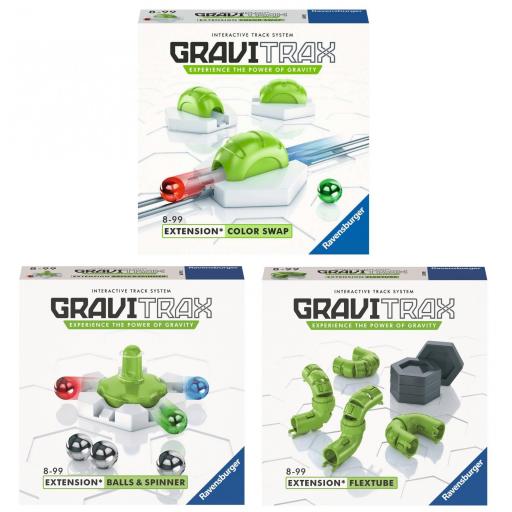 Pack 3 Extensiones GraviTrax COLOR SWAP (Cambiador de Color) + FLEXTUBE + BALLS & SPINNER