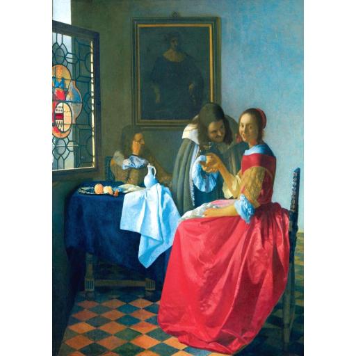 Puzzle 1000 Piezas Bluebird 60067 LA CHICA CON LA COPA DE VINO de JOHANNES VERMEER