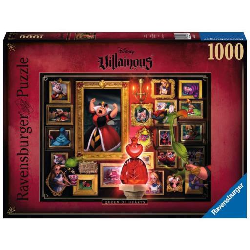 Puzzle Villanos Disney 1000 Piezas Ravensburger 15026 LA REINA DE CORAZONES - Colección Puzzles Disney Villainous [1]