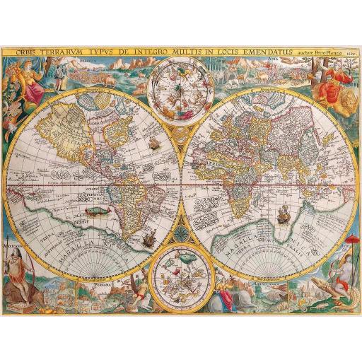 Puzzle de Mapas Antiguos 1500 Piezas Ravensburger 16381 MAPA DEL MUNDO DE 1594