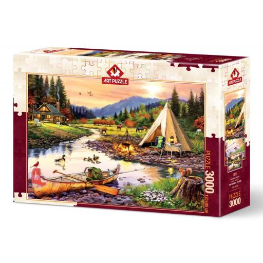 Puzzle de Paisajes y Cabañas 3000 Piezas ART PUZZLE 5520 AMIGOS DE ACAMPADA [1]