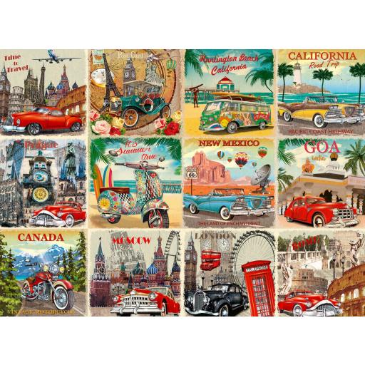 Puzzle Retro y Nostalgico 3000 Piezas Bluebird 70566 COLLAGE VINTAGE CARTELES PUBLICITARIOS TURISTICOS