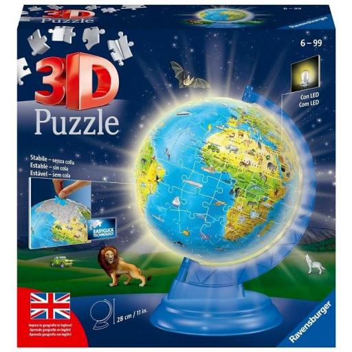 Puzzle 3D Ravensburger 11498 BOLA DEL MUNDO - GLOBO TERRAQUEO CON LUZ
