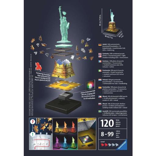 Puzzle 3D Night Edition Ravensburger 12596 ESTATUA DE LA LIBERTAD DE NUEVA YORK Con Luz Led [1]