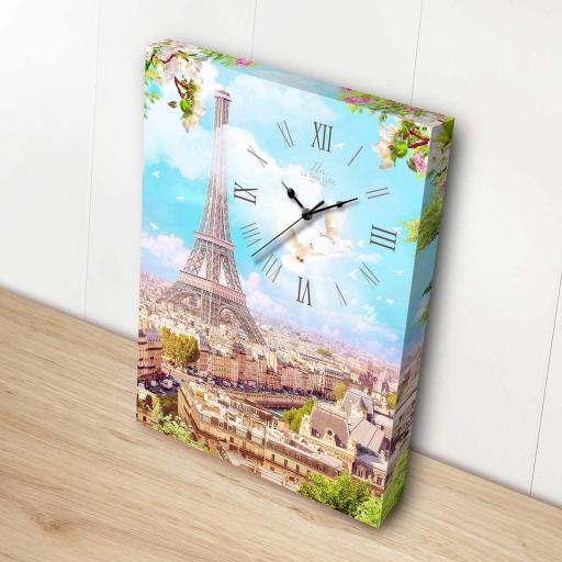 Puzzle 3D de La Torre Eiffel de Paris - CON RELOJ - 366 PIEZAS PINTOO HK1003 PRIMAVERA EN PARIS