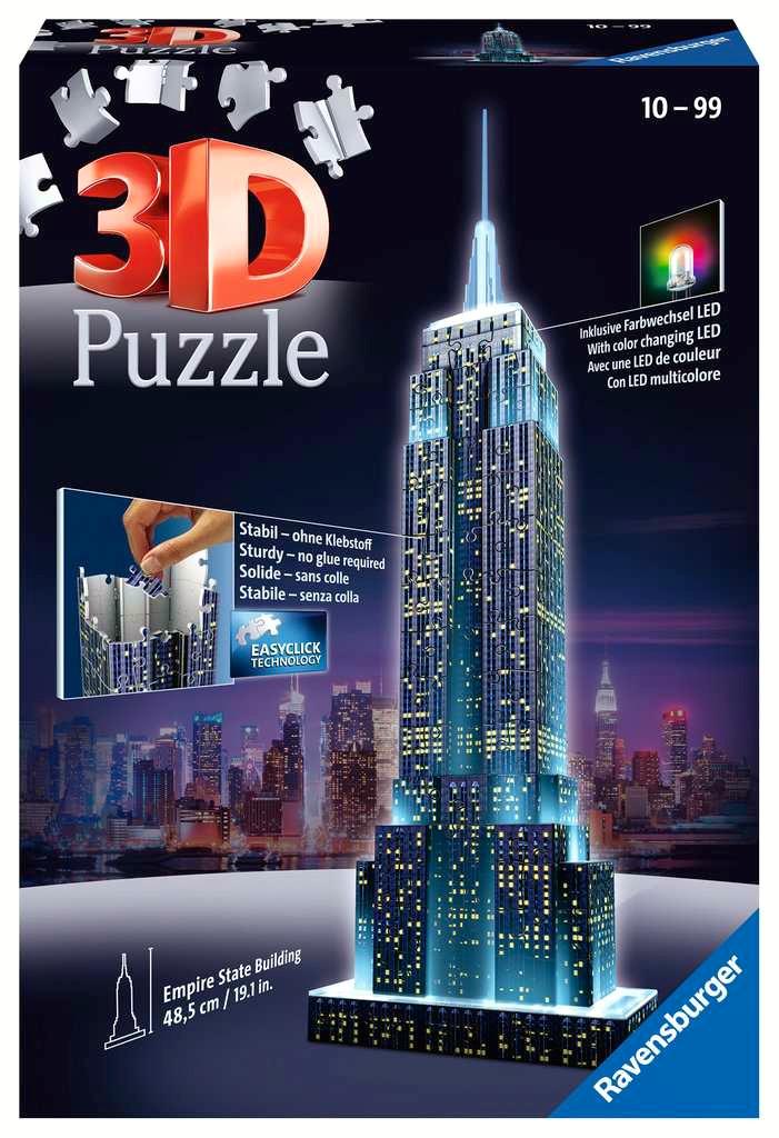 Puzzle Night Edition Ravensburger 12566 EMPIRE STATE BUILDING DE NUEVA YORK Luz