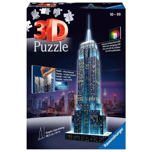Puzzle 3D Night Edition Ravensburger 12566 EMPIRE STATE BUILDING DE NUEVA YORK Con Luz Led