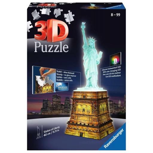 Puzzle 3D Night Edition Ravensburger 12596 ESTATUA DE LA LIBERTAD DE NUEVA YORK Con Luz Led