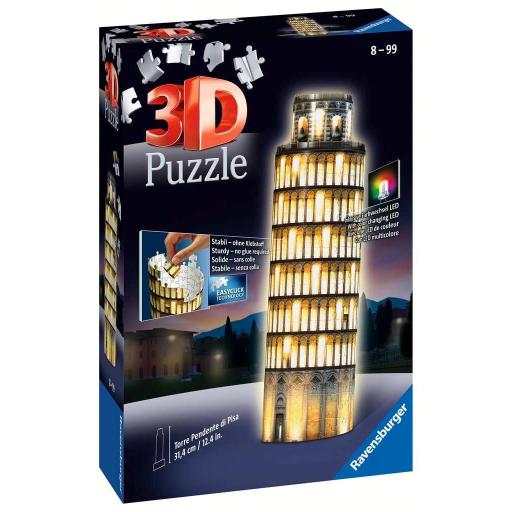 Puzzle 3D Night Edition Ravensburger 12515 TORRE DE PISA Con Luz Led Multicolor [0]