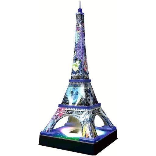 Puzzle 3D Night Edition Ravensburger 12520 TORRE EIFFEL DISNEY Con Luz Led Multicolor [1]