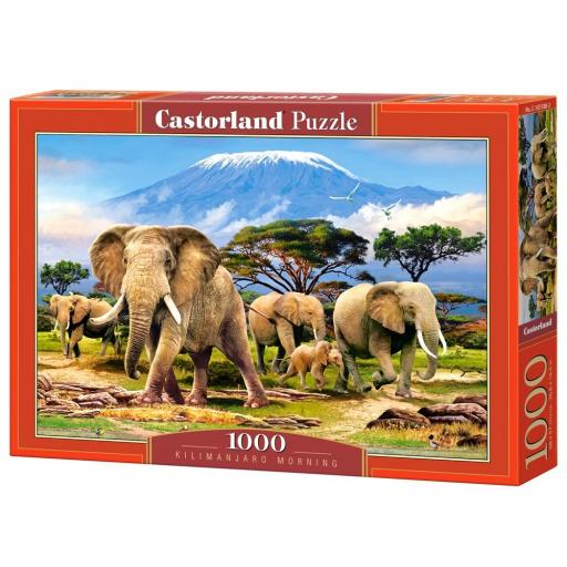 Puzzle 1000 Piezas Castorland 103188 MANADA DE ELEFANTES EN EL KILIMANJARO  [1]