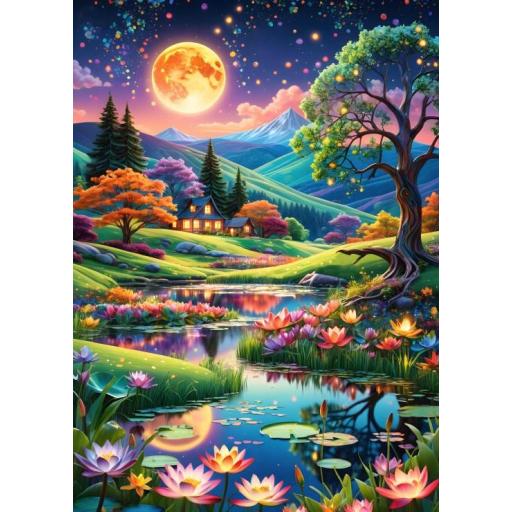 Puzzle Paisajes Nocturnos 500 Piezas Alipson 50172 NOCHE DE LUNA LLENA