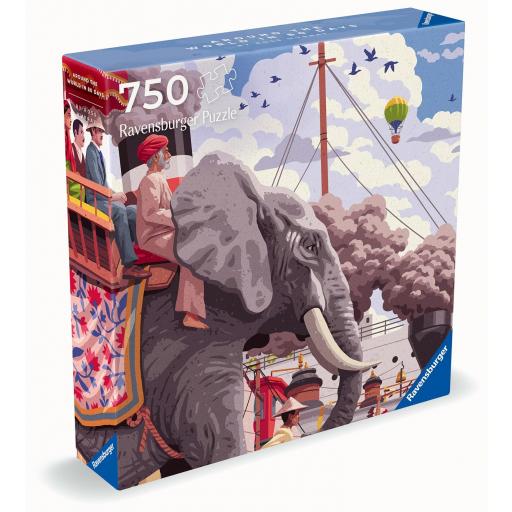 Puzzle Cuadrado 750 Piezas Ravensburger 12001201 LA VUELTA AL MUNDO EN 80 DIAS , Colección Art & Soul [1]