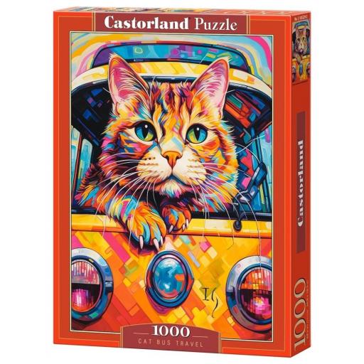 Puzzle 1000 Piezas Castorland 105229 VIAJE EN AUTOBUS PARA GATOS [1]