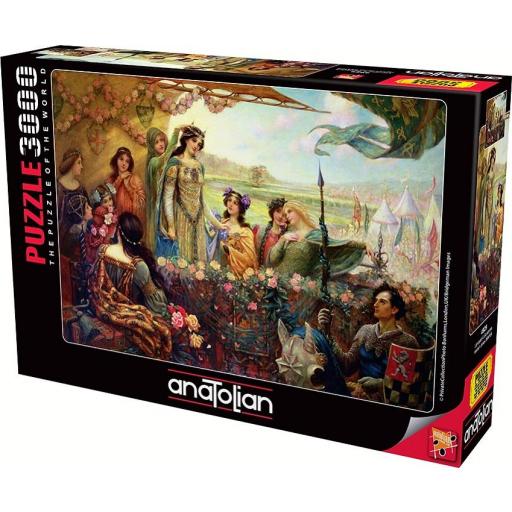 Puzzle de Arte 3000 Piezas ANATOLIAN 4929 LANCELOT Y GINEBRA , de Herbert James Draper [1]