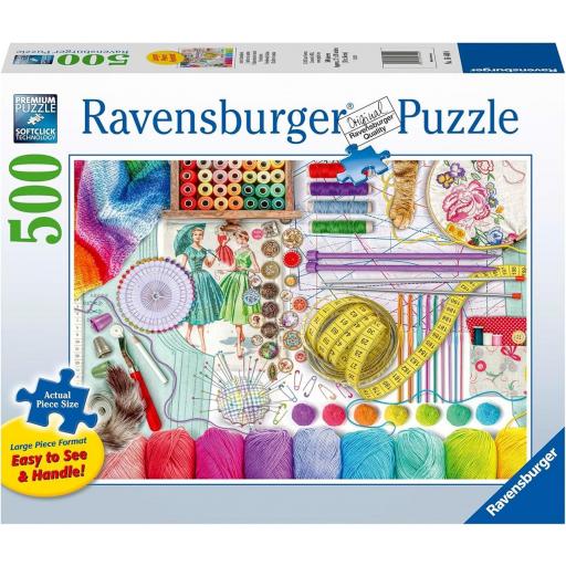 Puzzle Senior de Artesanía y Labores de Costura 500 Piezas Grandes XL Ravensburger 16440 EL ATELIER DE COSTURA [1]