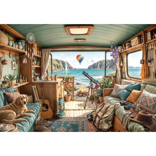 Puzzle de Campings y Acampadas 1000 Piezas Bluebird 91012 COSTA DE ACAMPADA