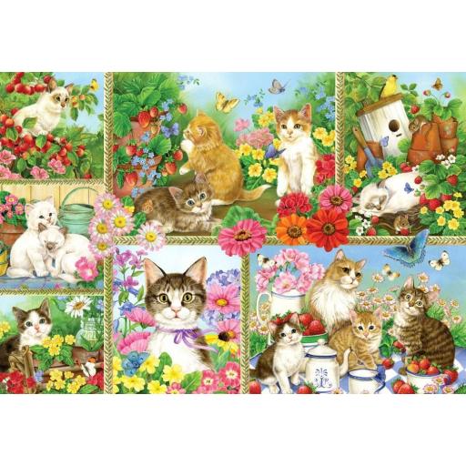 Puzzle Collage de Flores y Gatitos 1000 Piezas Bluebird 91014 GATOS Y GATITOS [0]