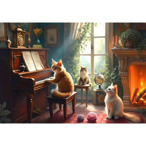Puzzle de Gatos y Gatitos 1000 Piezas Bluebird 91015 CONCIERTO FELINO [0]