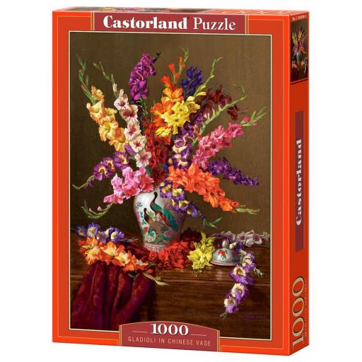 Puzzle Bodegon con Flores 1000 Piezas Castorland 104949 GLADIOLOS EN JARRON CHINO [1]