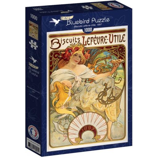 Puzzle 1000 Piezas Bluebird 60347 POSTERS Y CARTELES VINTAGE - BISCUITS LEFEVRE UTILE , de Alfons Mucha [1]