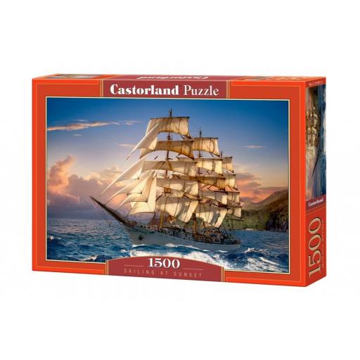 Puzzle de Barcos y Veleros 1500 Piezas Castorland 151431 NAVEGANDO AL ATARDECER [1]