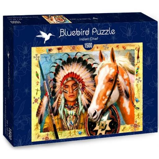 Puzzle Etnico de Indios Nativos Americanos 1500 Piezas Bluebird 70284 JEFE INDIO [1]