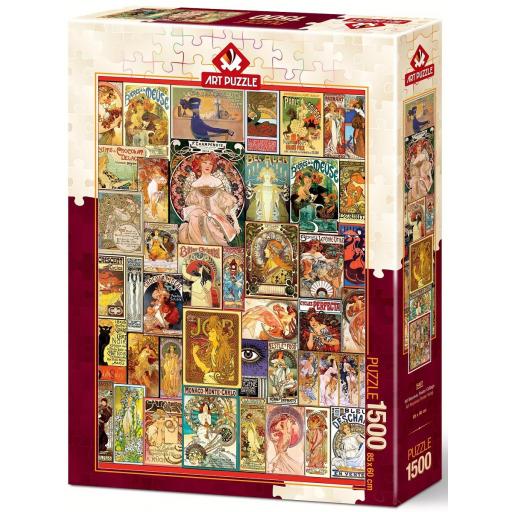 Puzzle 1500 Piezas Art Puzzle 5407 COLLAGE DE CARTELES ART NOUVEAU DE ALFONS MUCHA [1]