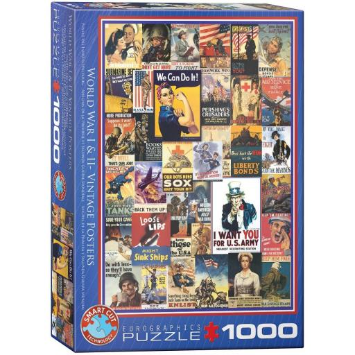 Puzzle Collage Retro Vintage 1000 Piezas EuroGraphics 6000-0937 CARTELES DE LA 1ª Y 2ª GUERRA MUNDIAL [1]