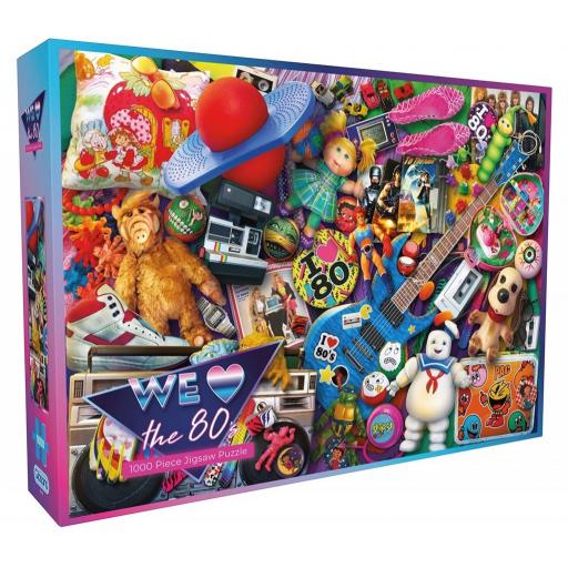 Puzzle Collage Retro y Vintage 1000 Piezas Gibsons G7145 NOSOTROS AMAMOS LOS AÑOS 80 [1]