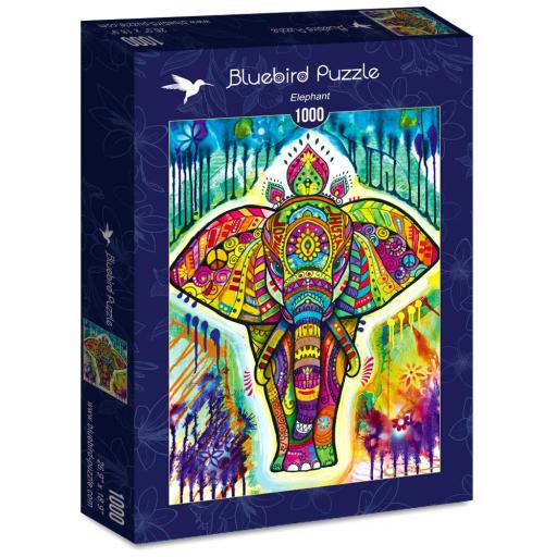 Puzzle Colorido de Arte Moderno 1000 Piezas Bluebird 70497 ELEFANTE , Pop Art de Dean Russo [1]