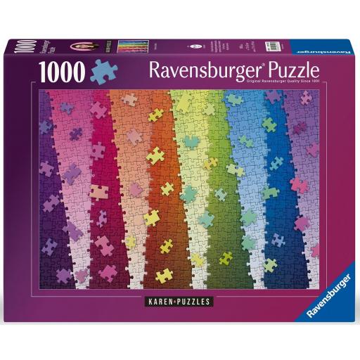 Puzzle Colorido 1000 Piezas Ravensburger 12001027 COLORES SOBRE COLORES , de KAREN PUZZLES [1]