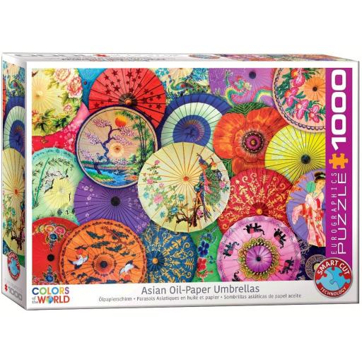 Puzzle Colorido 1000 Piezas EuroGraphics 6000-5317 SOMBRILLAS ASIATICAS DE PAPEL ACEITE , Coleccion Colores del Mundo  [1]