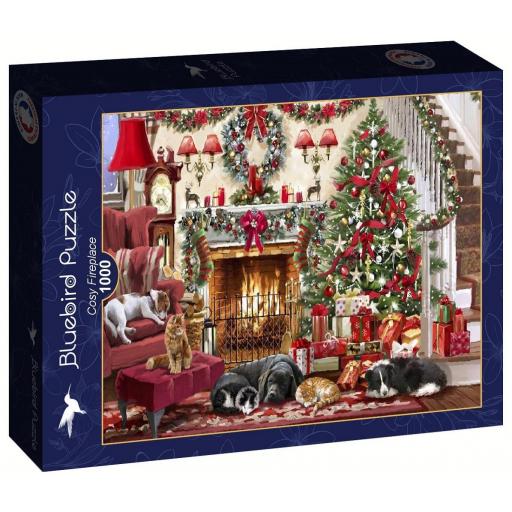 Puzzle Navideño 1000 Piezas Bluebird 90538 CHIMENEA ACOGEDORA EN NAVIDAD [1]