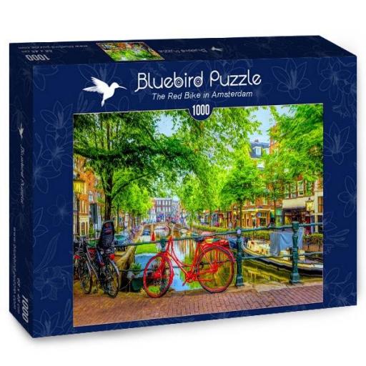 Puzzle de Paisajes de Ciudades 1000 Piezas Bluebird 70211 LA BICICLETA ROJA EN AMSTERDAM [1]