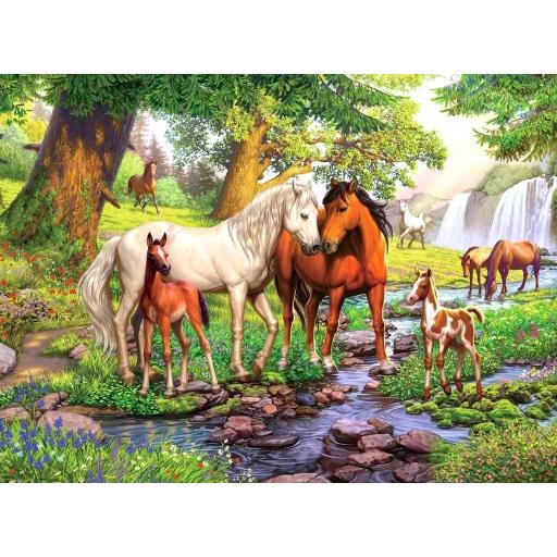 Puzzle Infantil de Animales 300 Piezas XXL Ravensburger 12904 CABALLOS SALVAJES EN EL RIO [0]